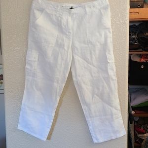 White linen pants